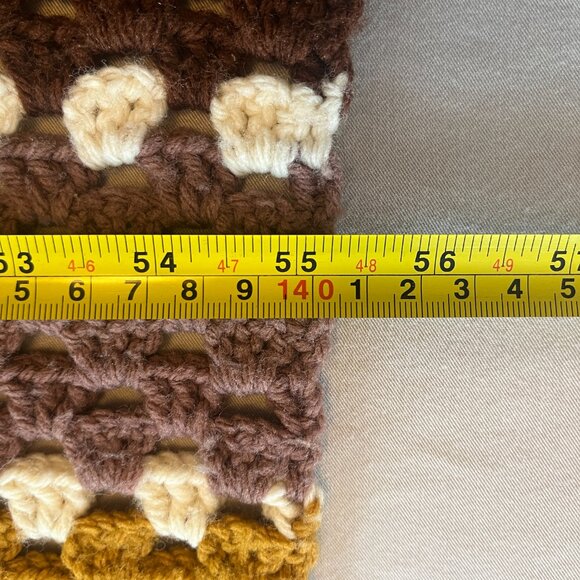 Vintage Afghan Blanket Throw 47" by 55" Cottagecore Boho Baby Purple Cream - Picture 3 of 8